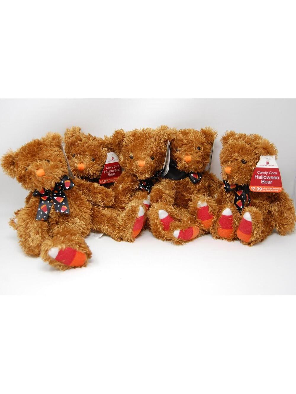 American Greetings Candy Corn Halloween Plush Stuffed Teddy Bear Soft with Tags